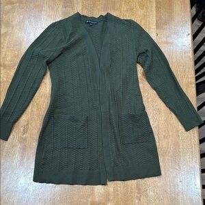 Green Long Cardigan Sweater